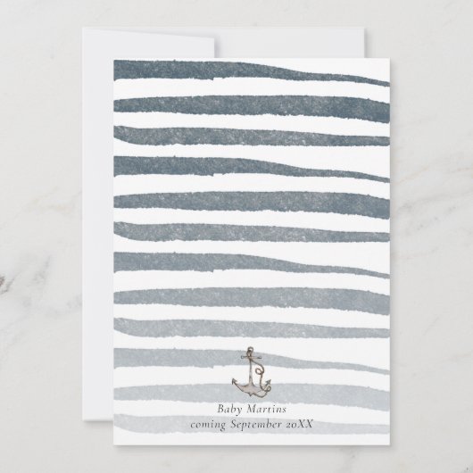 航海のAdventure Ahoy It's a Boy Baby Shower 招待状 (裏面)