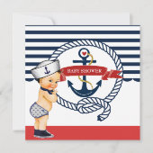 航海のAhoyそれは男の子のベビーシャワーの招待状です 招待状 (正面)
