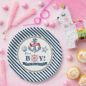 航海のAhoyそれは男の子のベビーシャワーの紙皿です ペーパープレート (パーティー)