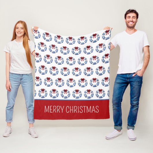 航海のBows付きクリスマスライフサーバー フリースブランケット (インサイチュ)