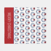 航海のBows付きクリスマスライフサーバー フリースブランケット (正面(横))