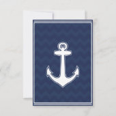 航海のchevron navy blue RSVPメニュー2つの選択肢 出欠カード (裏面)