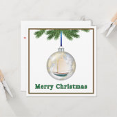 航海のChristmas Customizable Flat Greeting Card カード (正面/裏面インサイチュ)