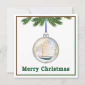 航海のChristmas Customizable Flat Greeting Card カード (正面)