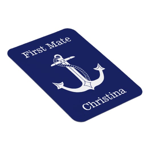 航海のFirst Mate白いかりパーソナライズされた マグネット (右側)