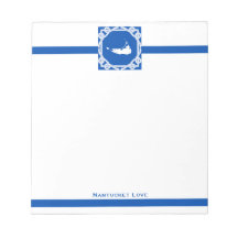 航海のNantucket BlueおよびWhite Notepad