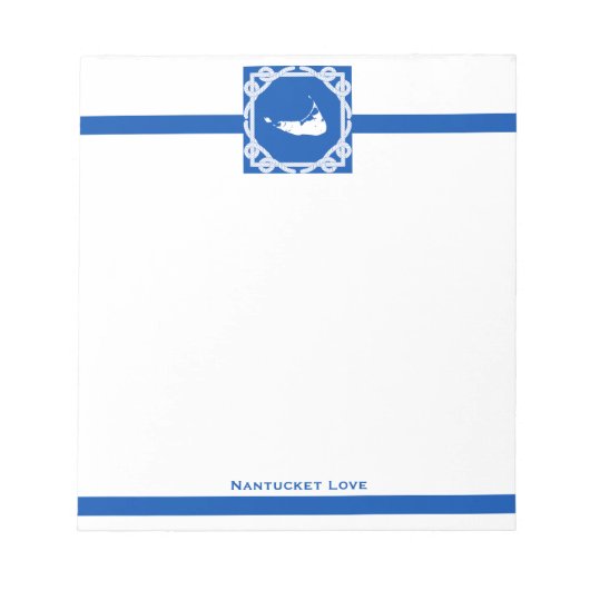 航海のNantucket BlueおよびWhite Notepad ノートパッド (正面)