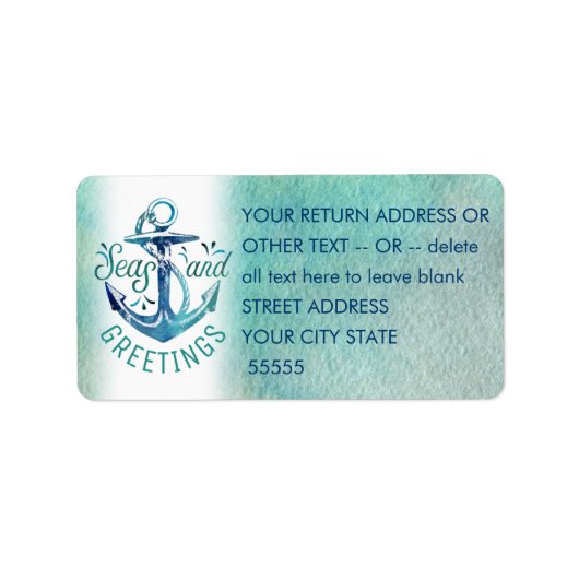 「航海のSEAson's Greetings」水彩 ラベル (正面)