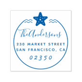 航海のStarfishファミリー名と差出人住所 セルフインキングスタンプ (デザイン)