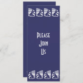 航海をイメージした青と白のデコカスタム招待状 招待状 (正面/裏面)