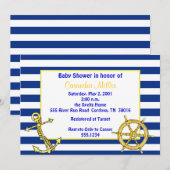 航海をテーマにしたベビーシャワーの招待状 招待状 (正面/裏面)