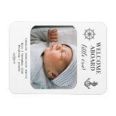 航海をテーマにしたベビー誕生発表 マグネット (横)