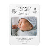 航海をテーマにしたベビー誕生発表 マグネット (縦)