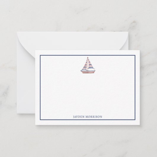航海をテーマにした帆船名のオリジナルカード ノートカード (正面)