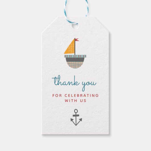 航海をテーマにした感謝タグ ギフトタグ (正面)