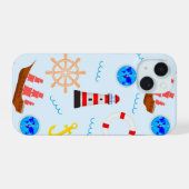 航海をテーマにした携帯ケース iPhone 15ケース (裏面横)