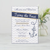 航海をテーマにした結婚前お披露目招待状 - ビーチアンカー 招待状 (スタンド正面)