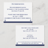 航海をテーマにした結婚式の宿泊施設の名刺 エンクロージャーカード (正面/裏面)