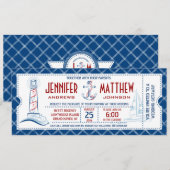 航海をテーマにした結婚式招待状チケット 招待状 (正面/裏面)