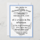 航海アンカーとロープの男の子ベビーシャワー(青) 招待状 (裏面)