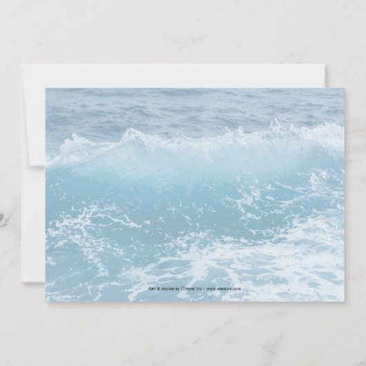 航海アンカーのポストまたは結婚式後の招待状 招待状 (裏面)