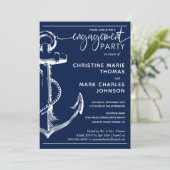 航海アンカーエンゲージパーティー結婚式 ネイビー 招待状 (スタンド正面)