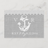 航海アンカーシェブロン結婚式出欠確認 出欠カード (裏面)