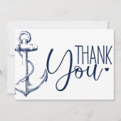 航海アンカー感謝 白 サンキューカード (正面)