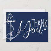 航海アンカー感謝 Navy Blue サンキューカード (正面)