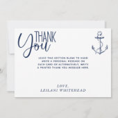 航海アンカー感謝 Navy Blue サンキューカード (裏面)