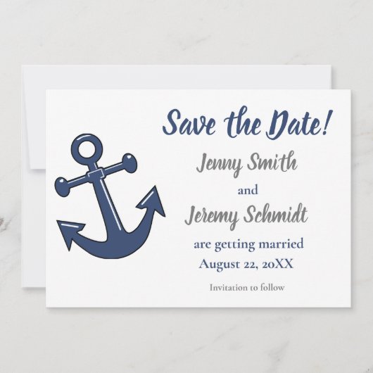 航海アンカー結婚式 Save the Date カード (正面)