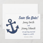 航海アンカー結婚式 Save the Date カード (正面/裏面)