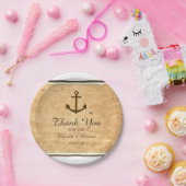 航海アンカー額縁付きヴィンテージ紙ウェディング ペーパープレート (パーティー)