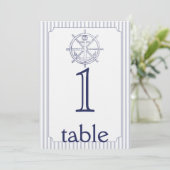 航海アンカー ストライプ 結婚記念日 テーブル ナンバー 招待状 (スタンド正面)