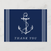 航海アンカー ネイビーブルー ありがとう ポストカード (正面)