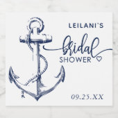 航海アンカー ブライダルシャワー ホワイト スパークリングワインラベル (シングルラベル)