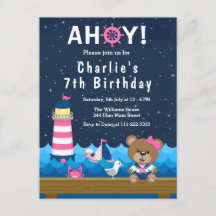 航海ガールベア ピンクとネイビー 誕生日パーティー