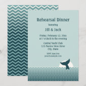 航海クジラの尾のリハーサルディナー招待状 招待状 (正面/裏面)