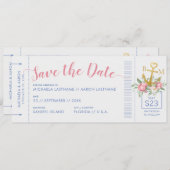 航海クラブのウェディングチケット 保存日付のお知らせ セーブザデート (正面/裏面)