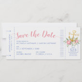 航海クラブのウェディングチケット Save the Date セーブザデート (正面)