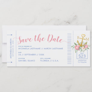 航海クラブのウェディングチケット・Save the Date セーブザデート