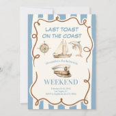 航海コンパスとイルカのセーリング  ブライズ 招待状 (正面)