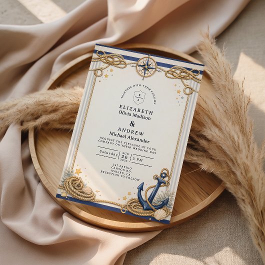 航海コンパスアンカーウェディング 招待状