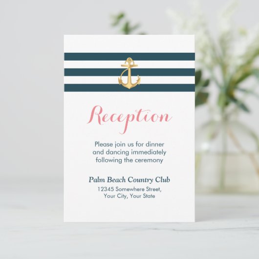 航海ゴールドアンカー結婚式の披露宴 エンクロージャーカード (スタンド正面)