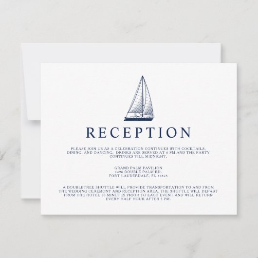 航海スタイルの帆船パーティー 招待状 (正面)