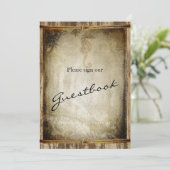 航海スタイルの木製ウェディングサイン - ゲストブック 招待状 (スタンド正面)