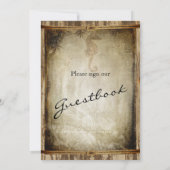 航海スタイルの木製ウェディングサイン - ゲストブック 招待状 (裏面)