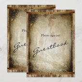航海スタイルの木製ウェディングサイン - ゲストブック 招待状 (正面/裏面)