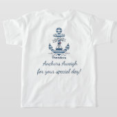航海ストライプ アンカー バースデー Tシャツ (レイダウン裏面)