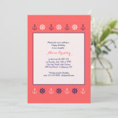 航海テーマのボーダー招待状 招待状 (スタンド正面)